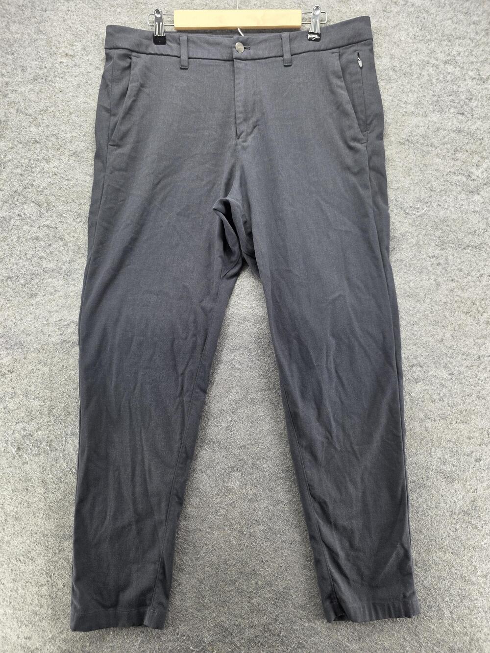 Lululemon Pants Mens 36x30 Gray Chino Slim Tapered Stretch Flat Front Casual